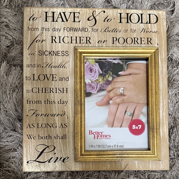 Better Homes And Gardens Gold and Tan Wedding Photo Frame - Picture 1 of 4